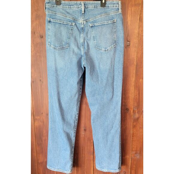Old Navy Women 16 Tall Jeans O.G. Loose High Rise Medium Wash Distressed Denim - Picture 10 of 10